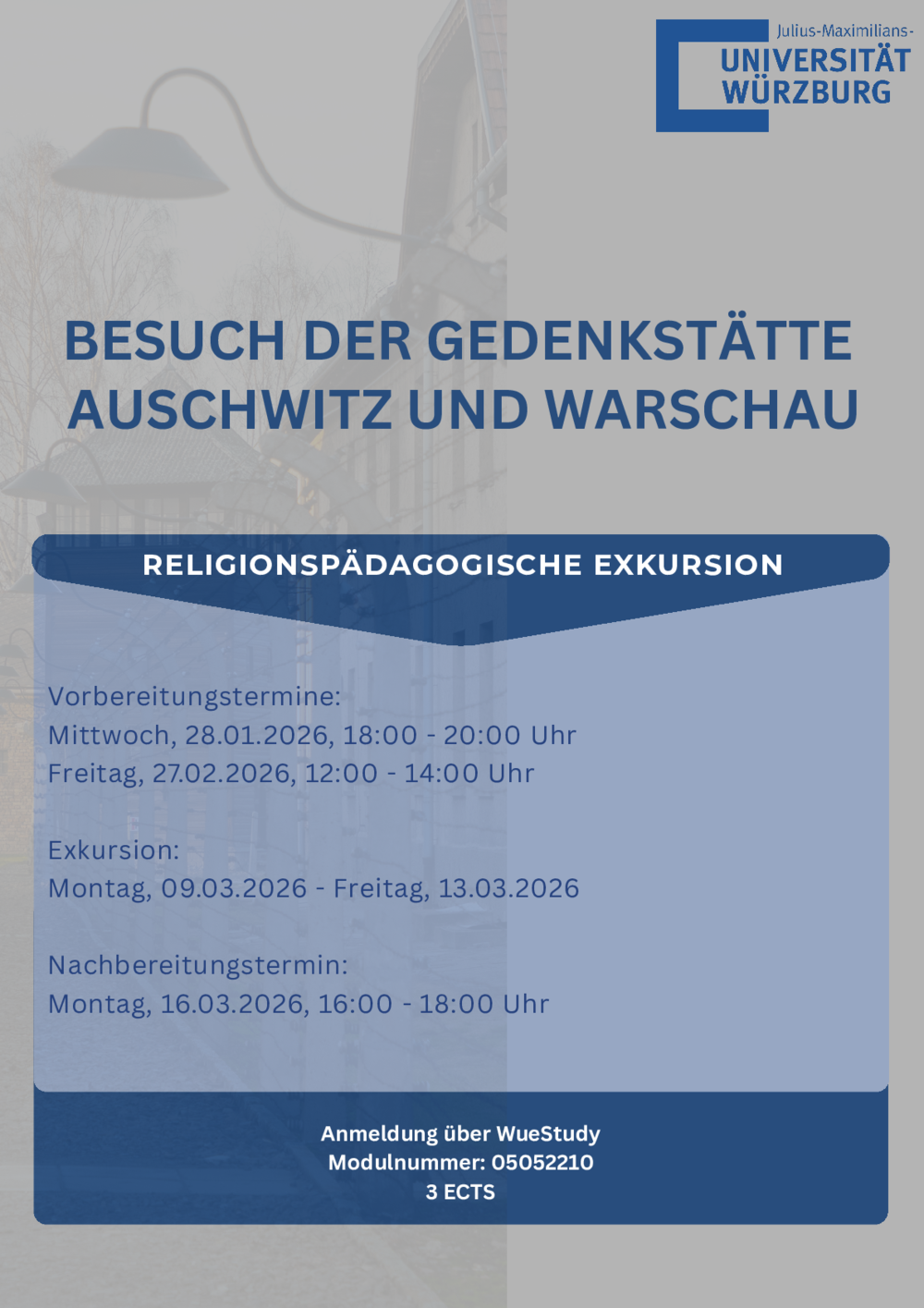 Plakat zur Exkursion nach Auschwitz